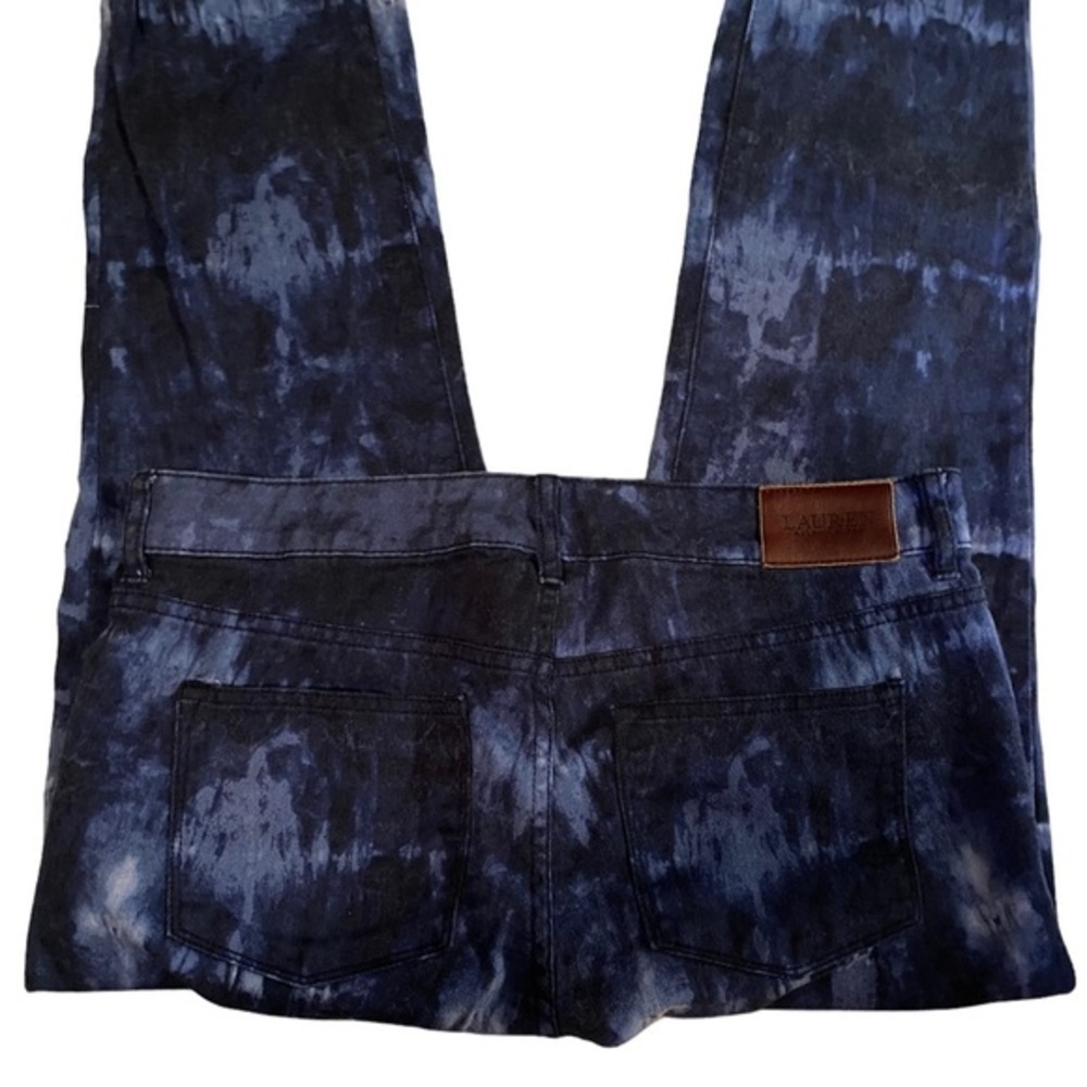 Lauren Ralph Laurel Indigo Tie Dye Jeans Women’s Size 8 Premiere Skinny Cropped